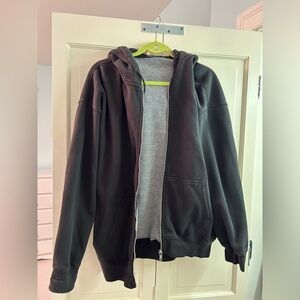 Black Brandy Melville Zip-Up Sweatshirt